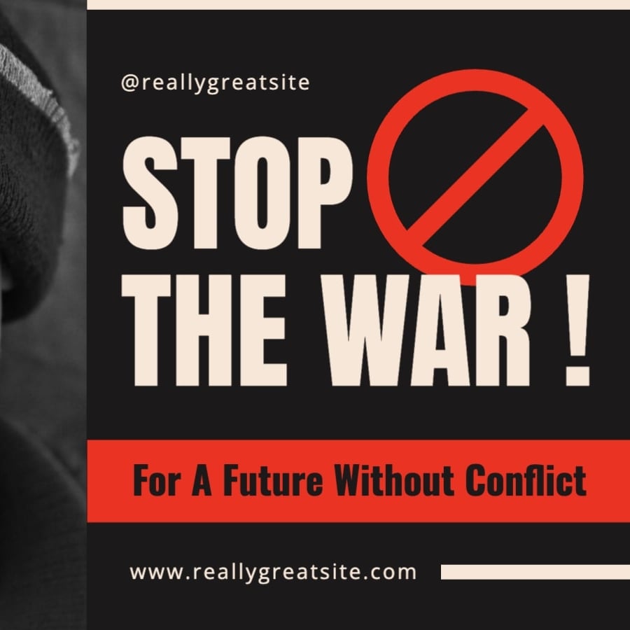 Stop War - Twitter Post - 1600x900px